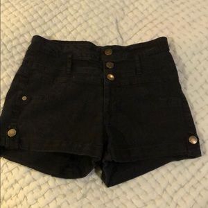 High Waisted Black Shorts